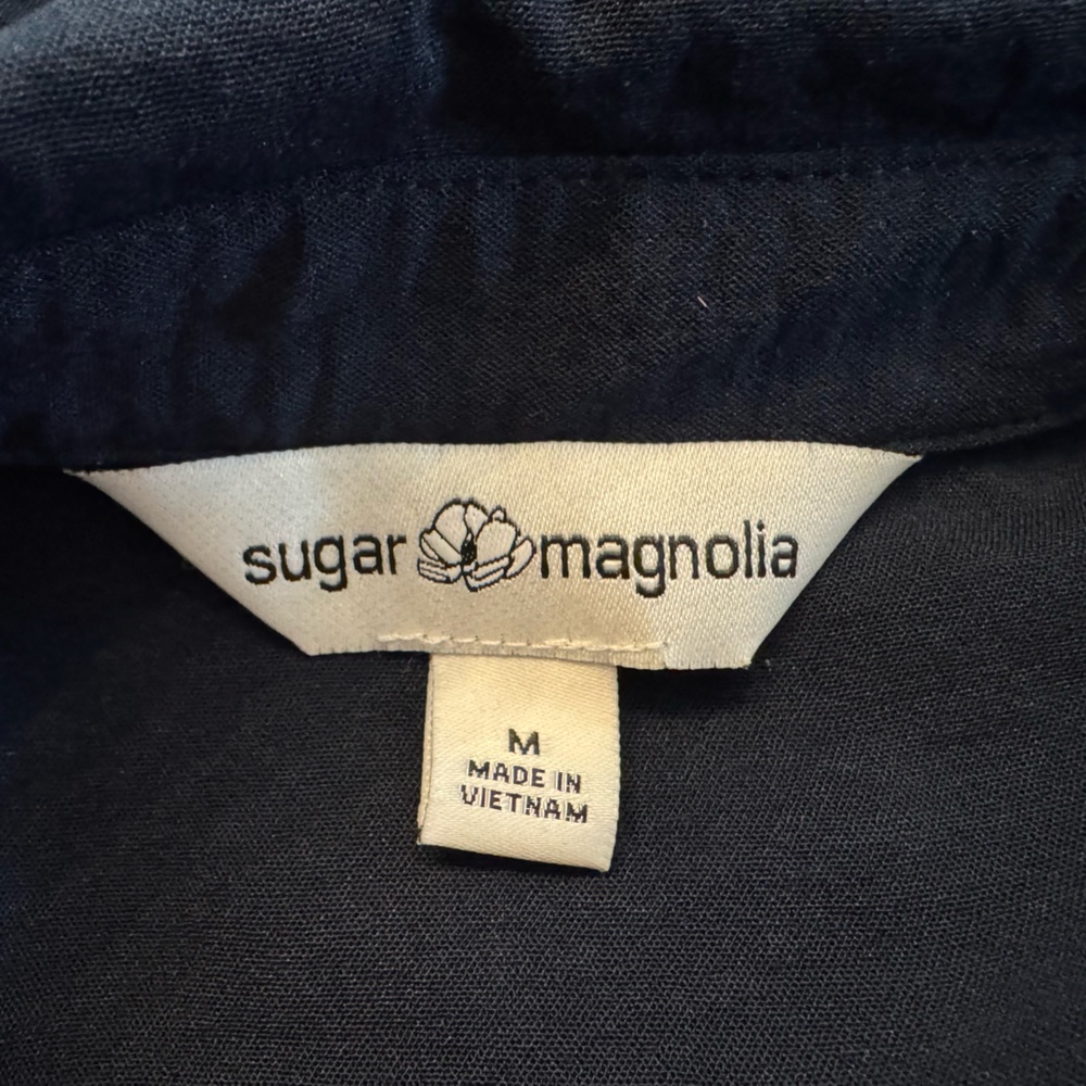 Magnolia Navy Blue size M Buttoned Shirt Dress with Notched Collar - Picture 3 of 7